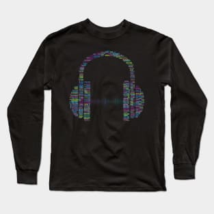 Music Headphones Word Cloud Long Sleeve T-Shirt